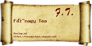 Fónagy Tea névjegykártya